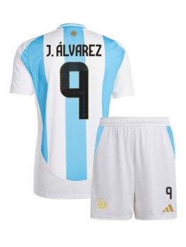 Billige Argentina Julian Alvarez #9 Hjemmedraktsett Barn Copa America 2024 Kortermet (+ Korte bukser)